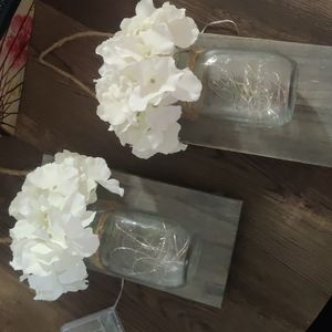 Mason Jar Wall Decor  (x2)